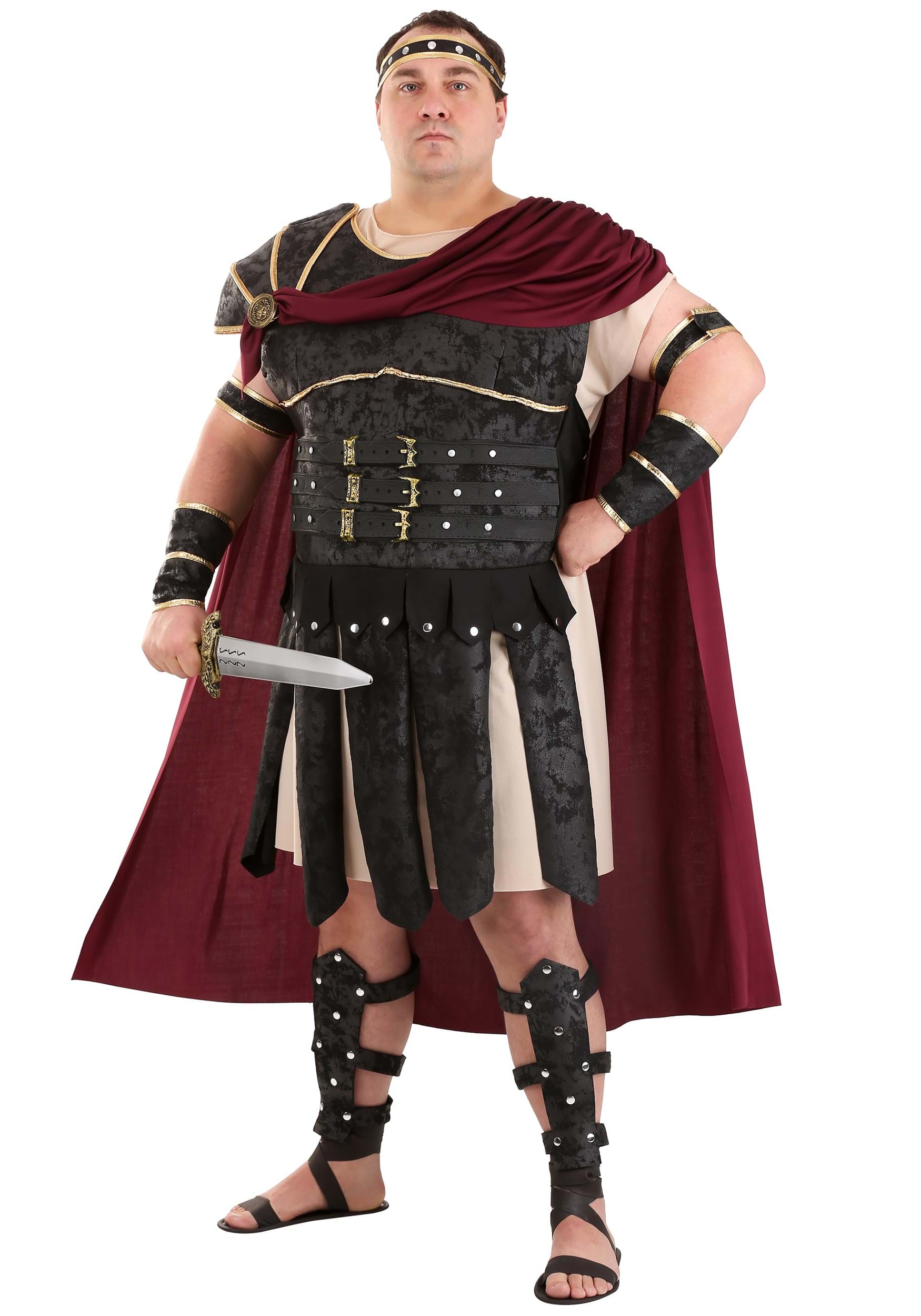 Disfraz de hombres de Gladiator Roman de talla grande Multicolor
