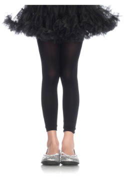 Girls Black Footless Tights