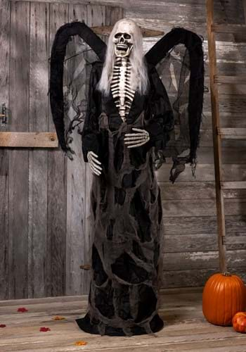 72 inch Black Winged Gruesome Greeter Halloween Decoration 