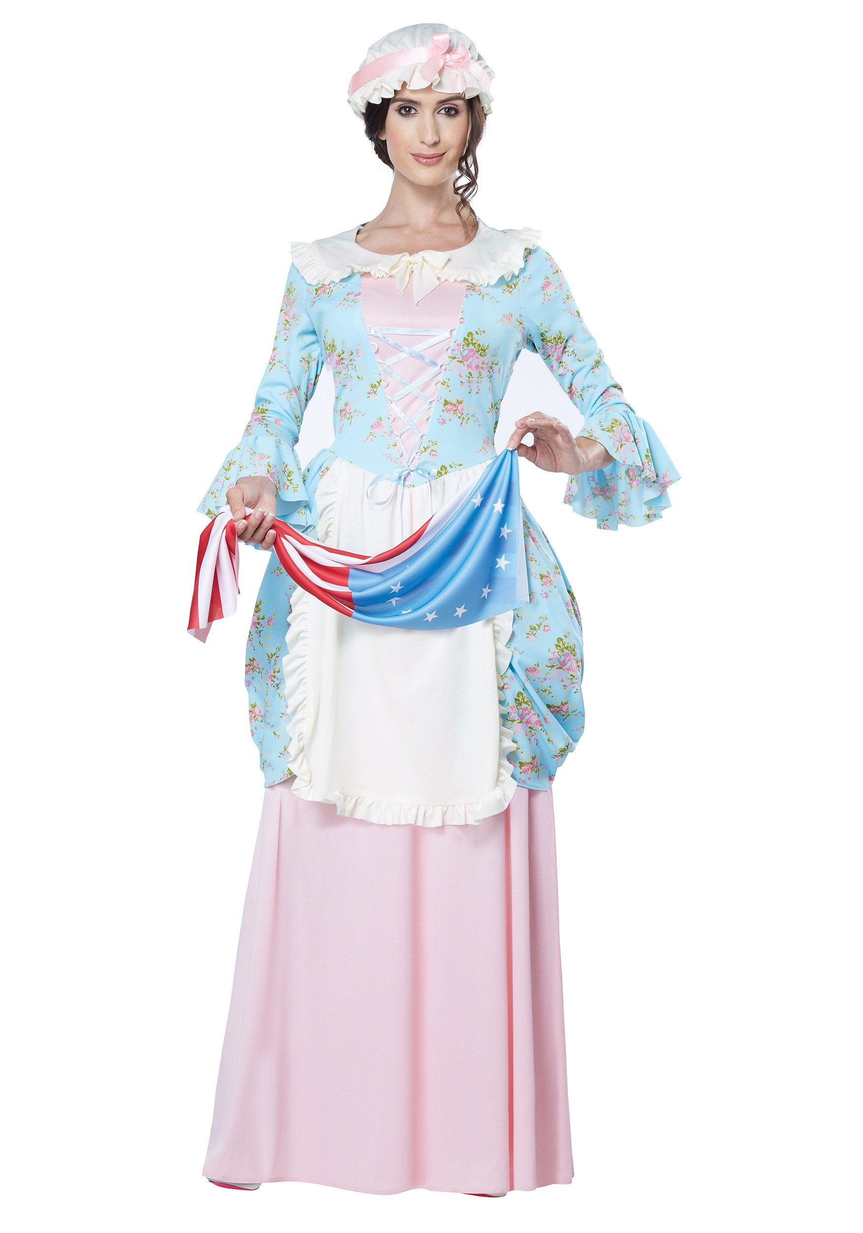 HalloweenCostumes.com Small Women Colonial Dress Women's Costume, White/Pink