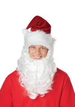 Santa Hat w/Attached Beard