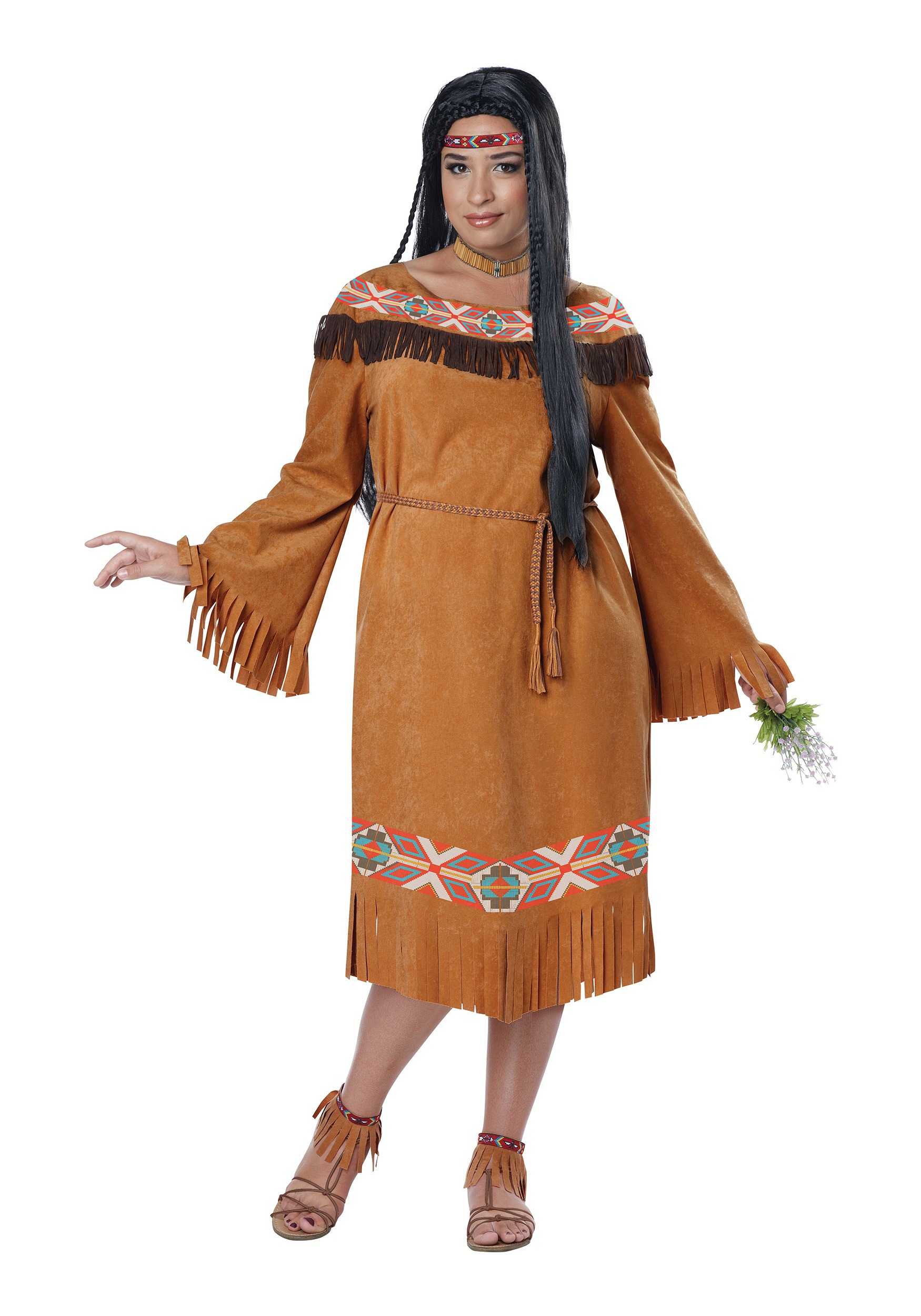 Classic Native American Maiden Plus Size Costume For Women