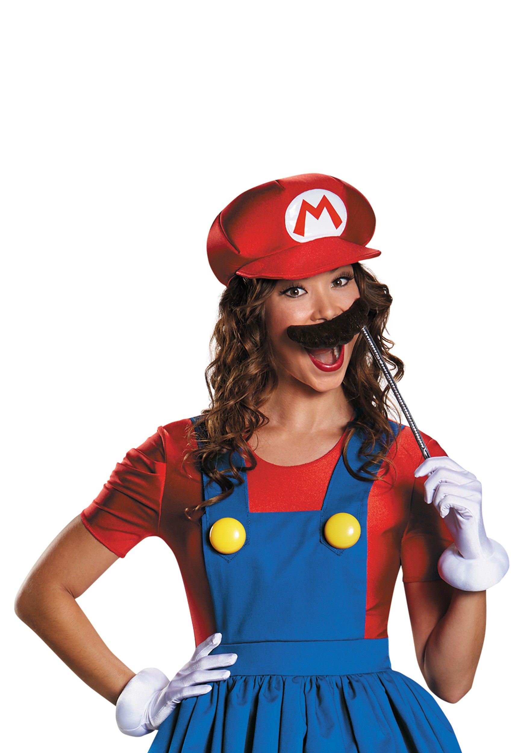 Women's Super Mario and Luigi Skirt Version Adult Costume Mustache Glo...