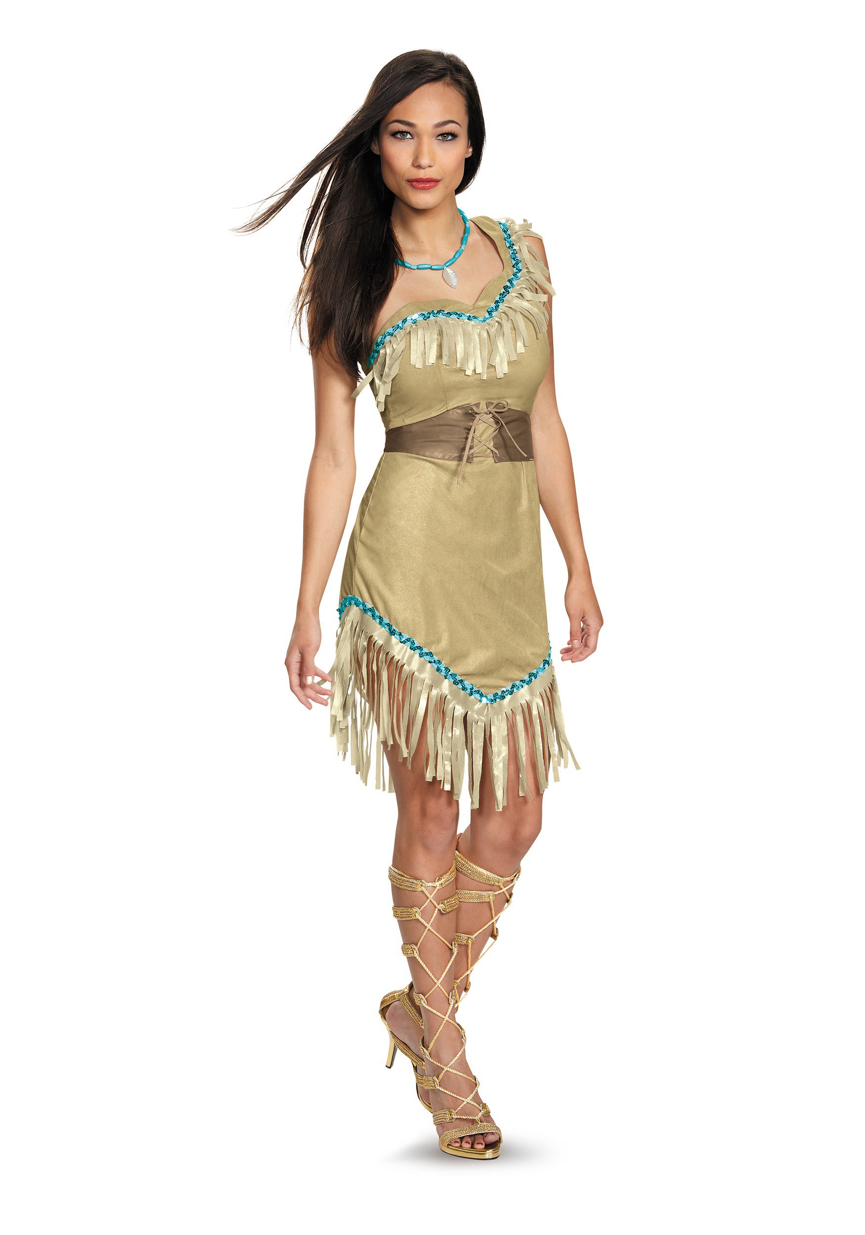 Disfraz de Pocahontas de lujo para mujeres Multicolor