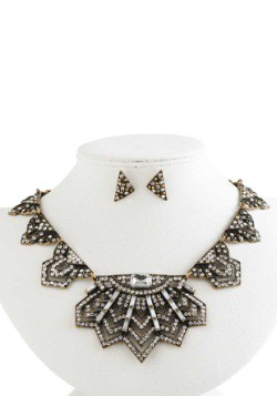 Antique Gold and Crystal Vintage Inspired Statemen