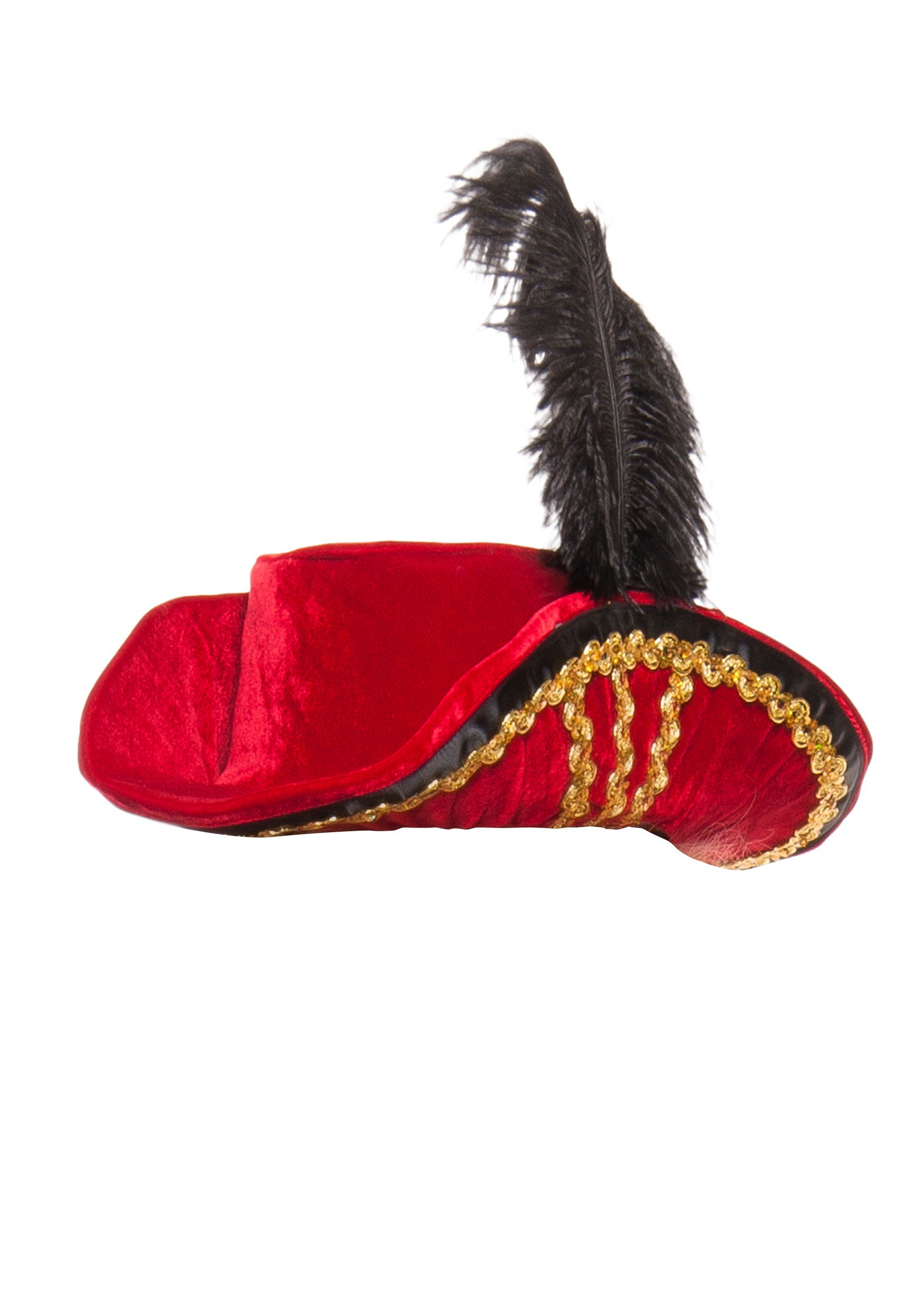 Comprar Sombrero Pirata chica rojo y negro pluma Sombreros y comple