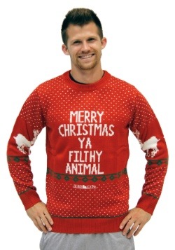 Adult Home Alone Red Merry Christmas Ya Filthy Animal Sweate