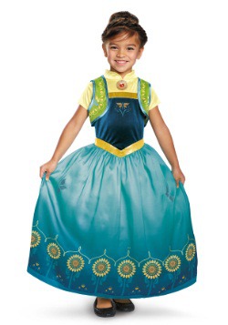 Girls Deluxe Frozen Fever Anna Costume