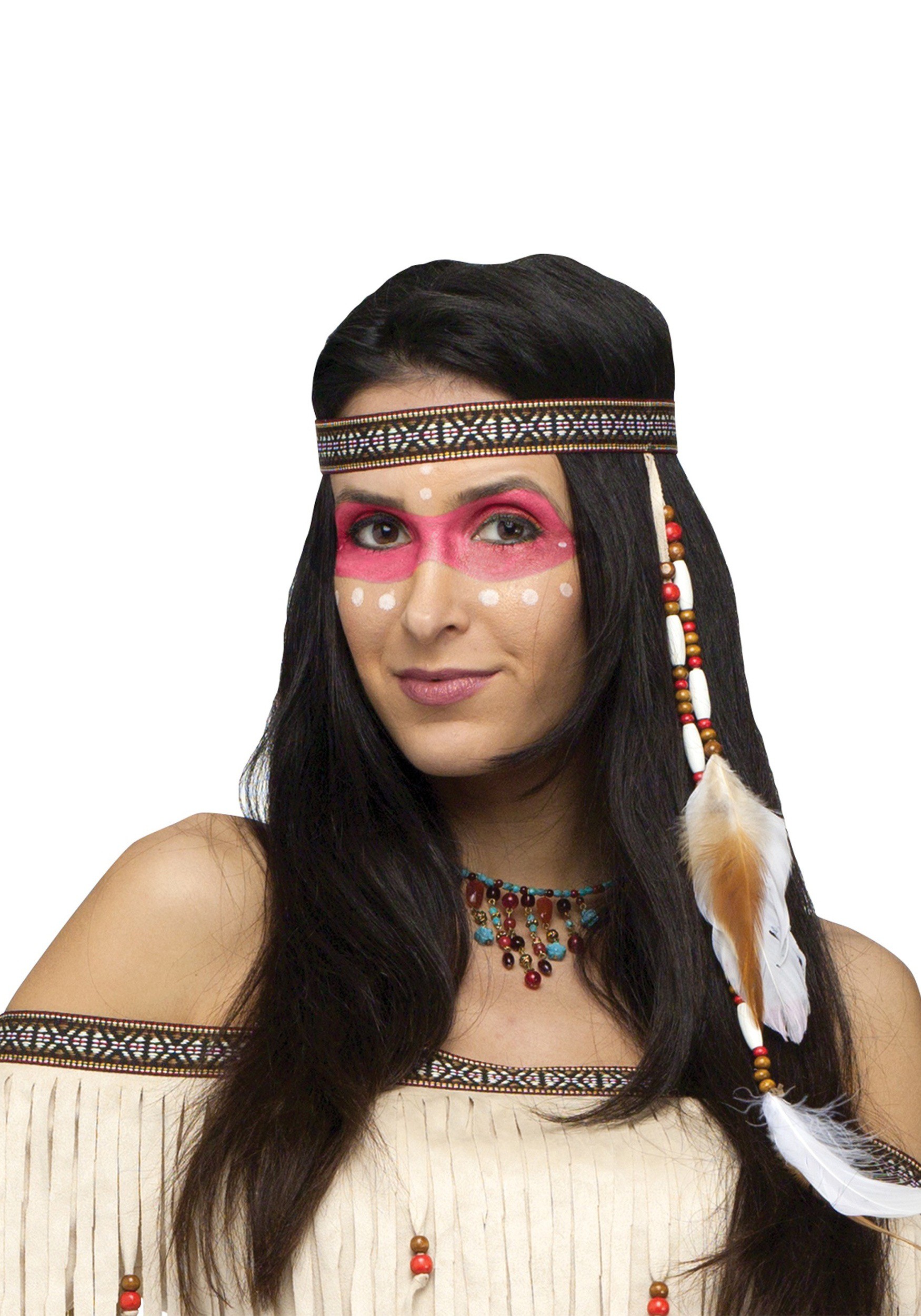 bead and feather native american headband
