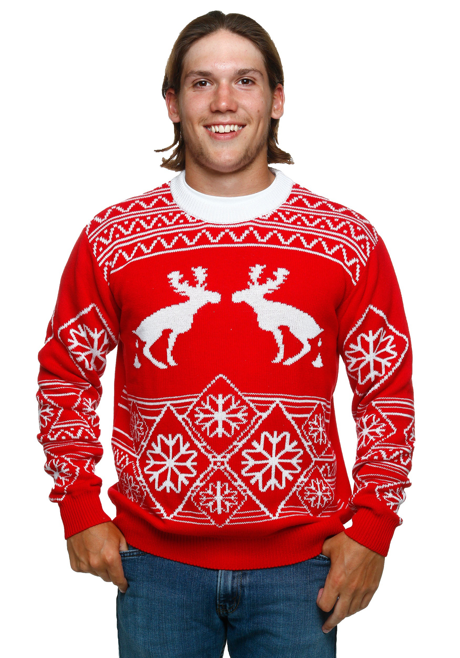 pooping moose ugly christmas sweater