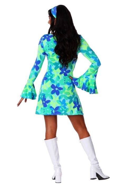 Plus Size 70s Wild Flower Retro Dress Costume for Women