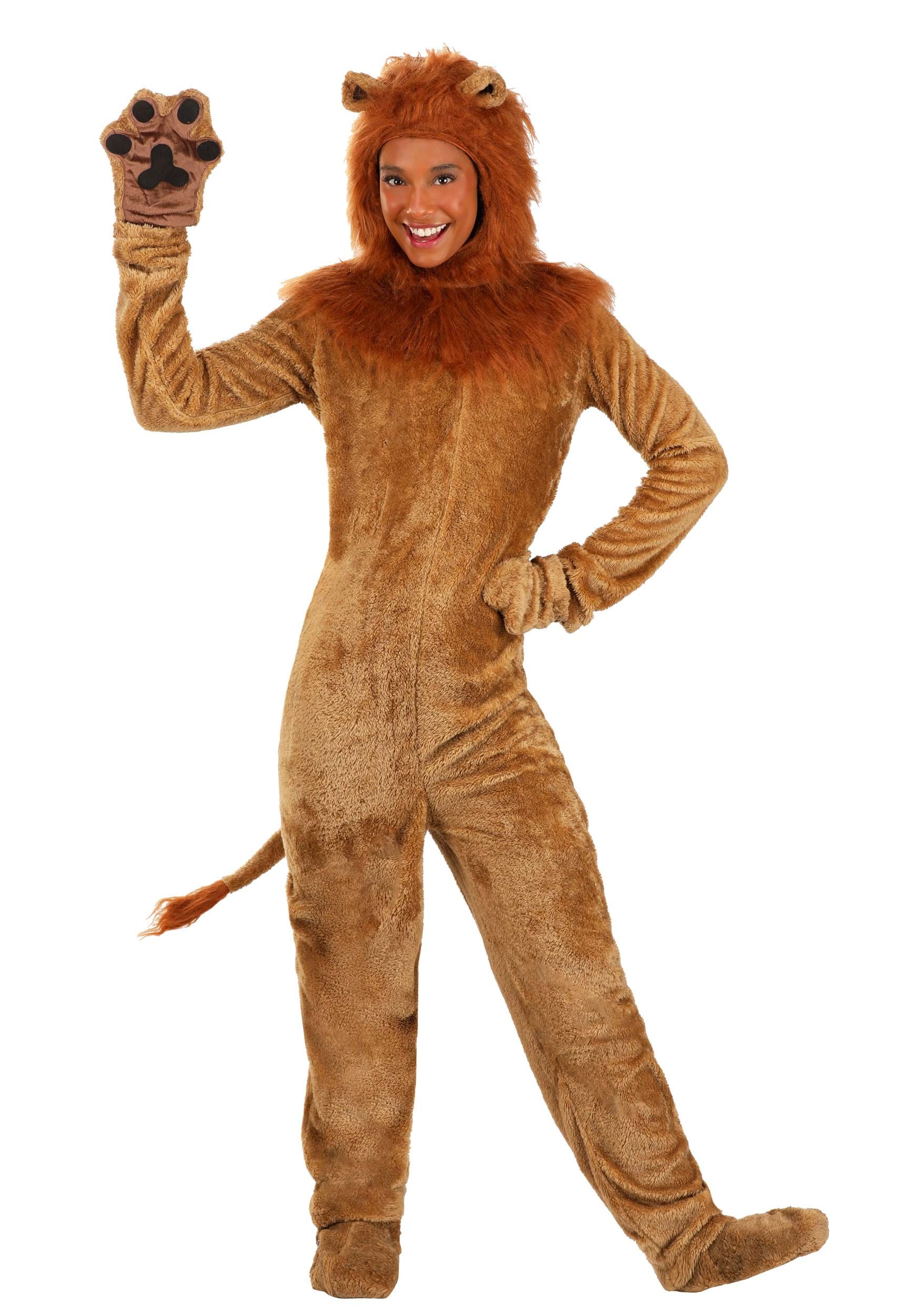 Deluxe Lion Adults Fancy Dress Animal Wild Cat Book Day Mens Ladies Costume New 