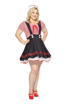 Women's Plus Size Retro Sailor Girl Costume Update Main