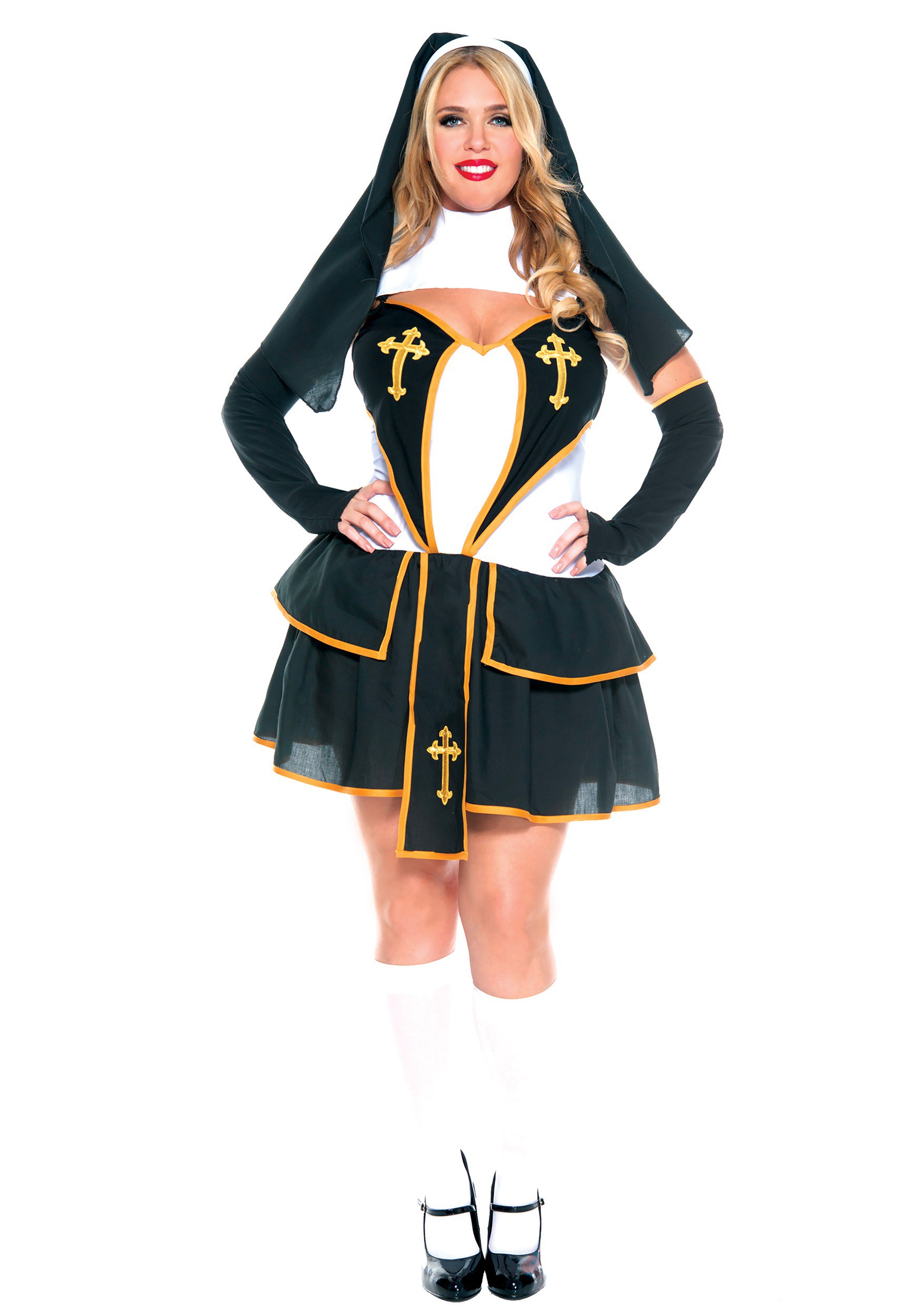 Plus Size Flirty Women S Nun Costume