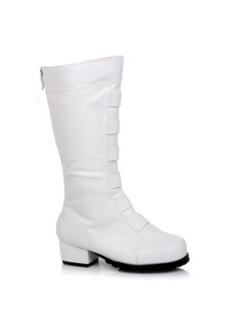 Kid's White Deluxe Superhero Boots