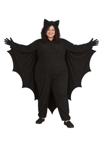 Plus Size Fleece Bat Adult Costume New Main