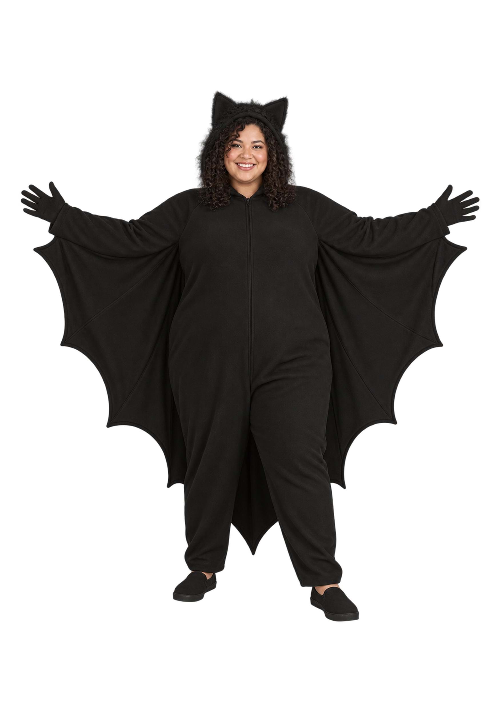 Adult Plus Size Fleece Bat Costume | Animal Costumes