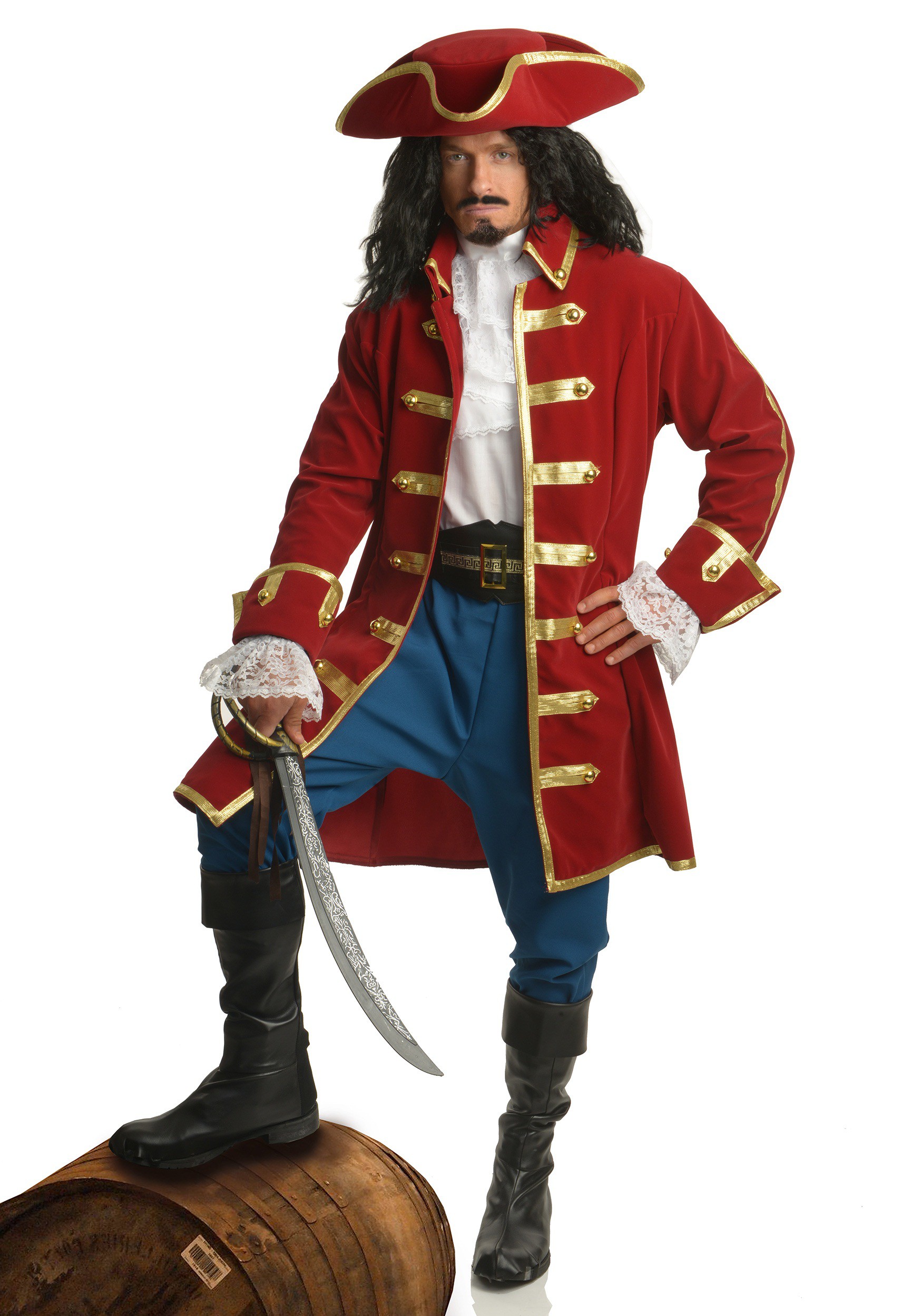 Photos - Fancy Dress Charades Rum Pirate Men's Costume Blue/Red