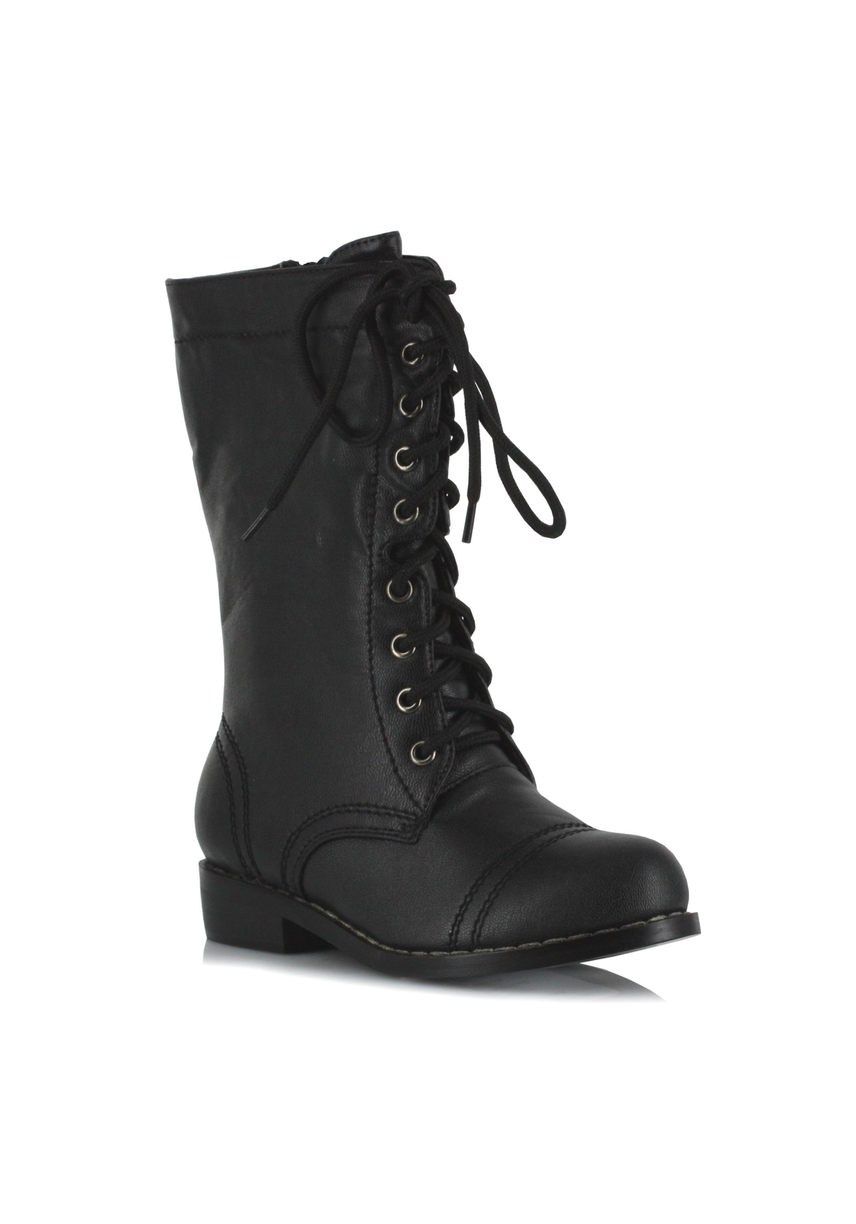 girls black military boots