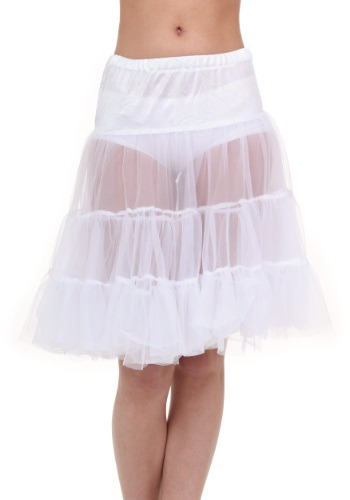 White Knee Length Plus Size Crinoline