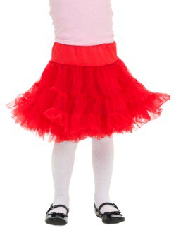 Toddler Red White Knee Length Crinoline