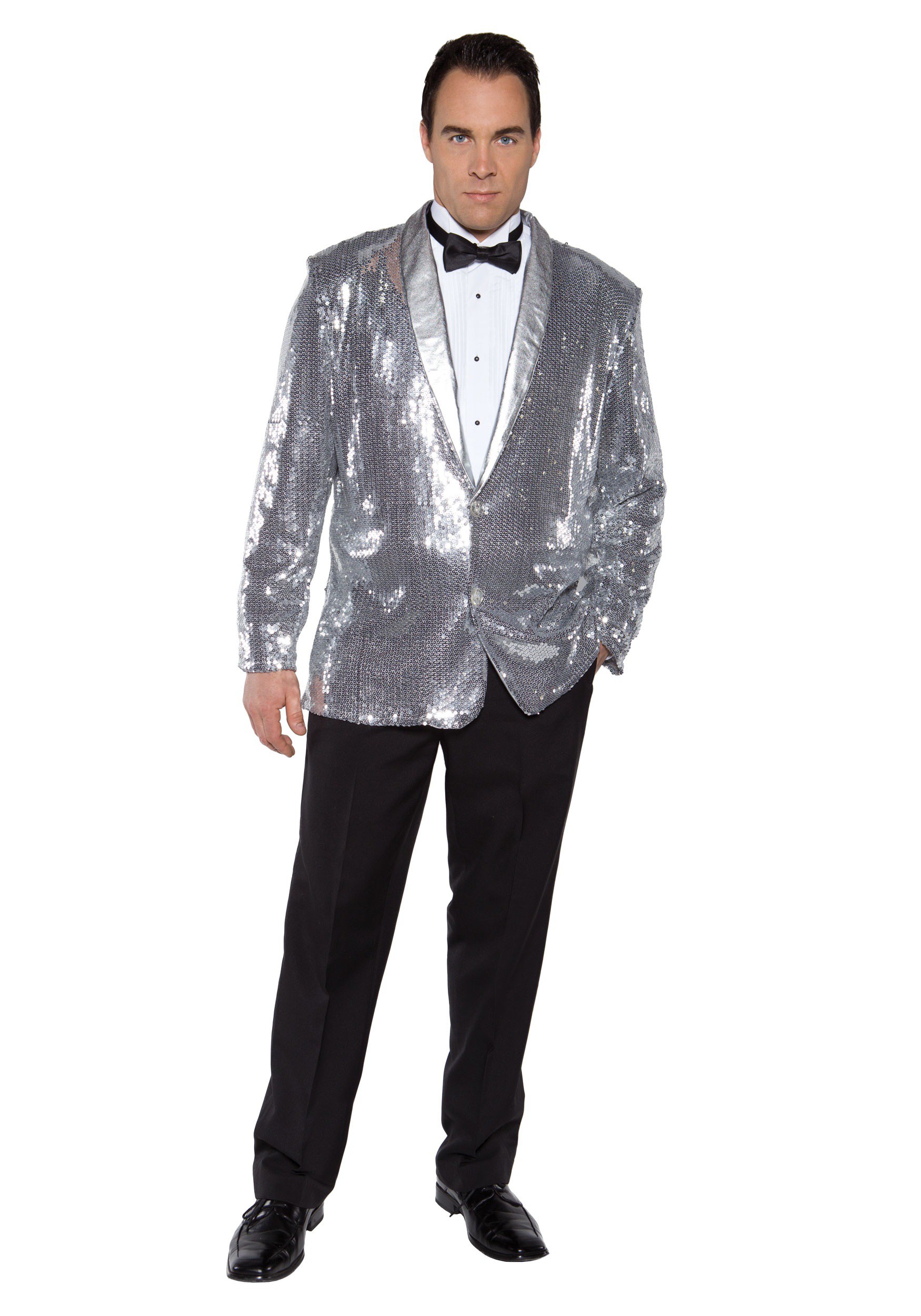 silver sparkly suit