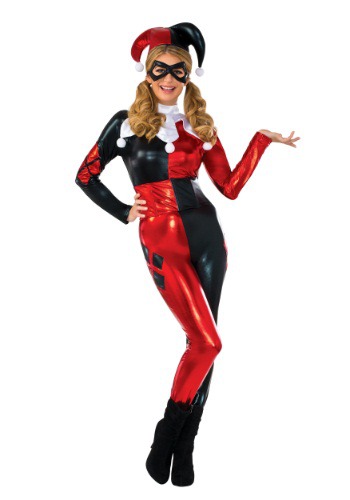 Women's Deluxe Harley Quinn Jumpsuit Costume