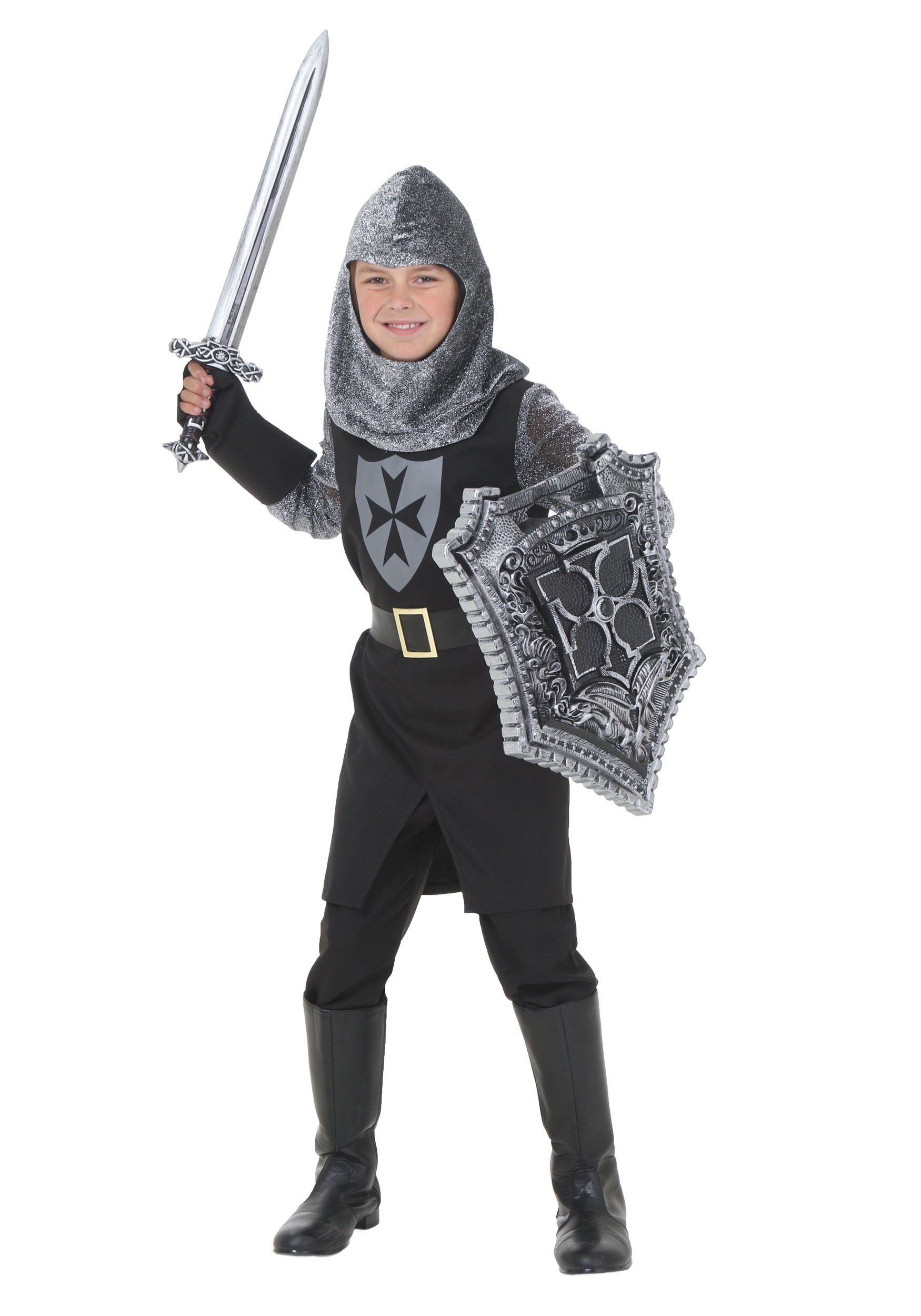 Fancy Dress Knight Black Armour Set Childs Toy Dress Up Gift 