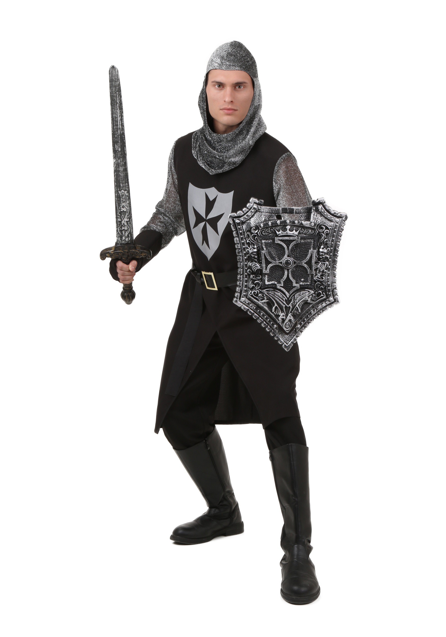 Photos - Fancy Dress Knight FUN Costumes Men's Black  Costume |  Costumes for Men Black 