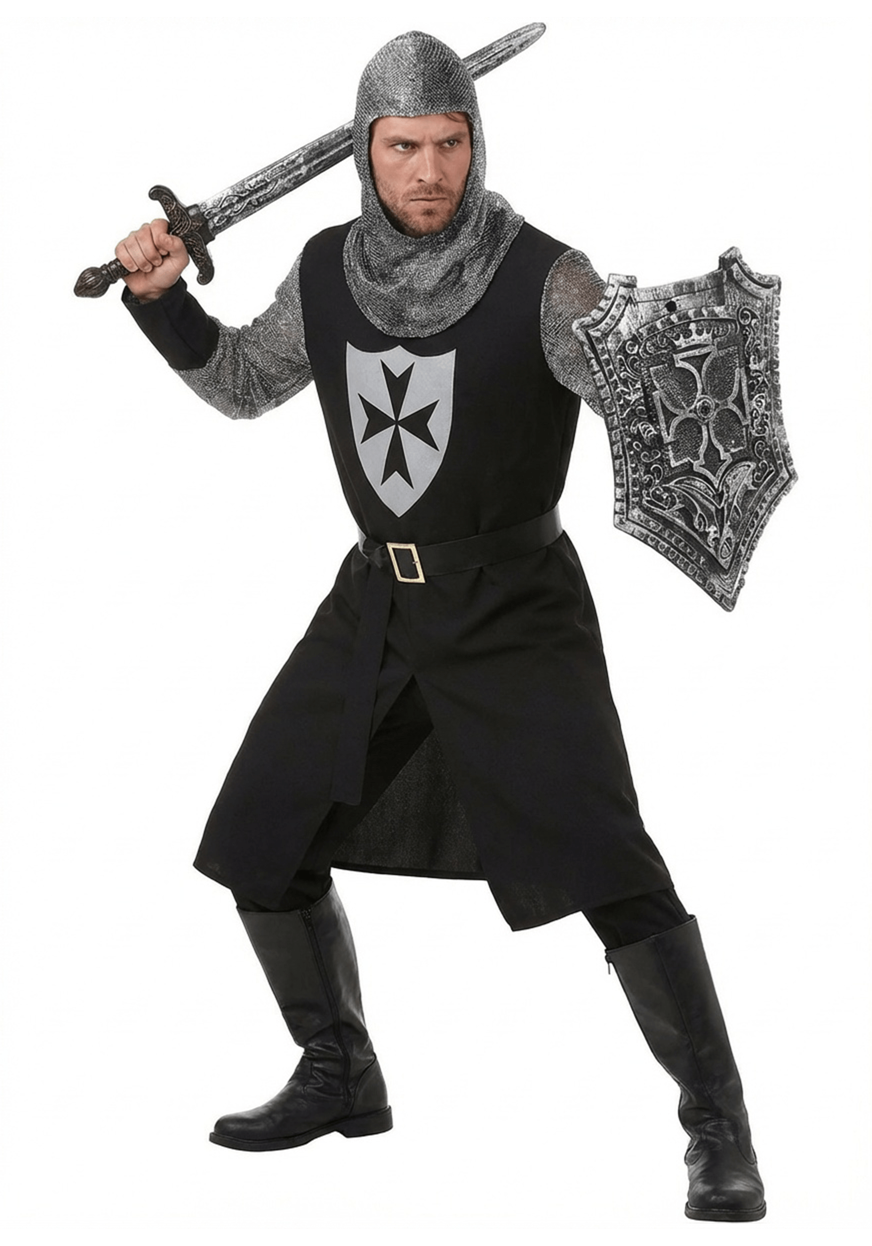 Men's Black Knight Costume | Historical Costumes