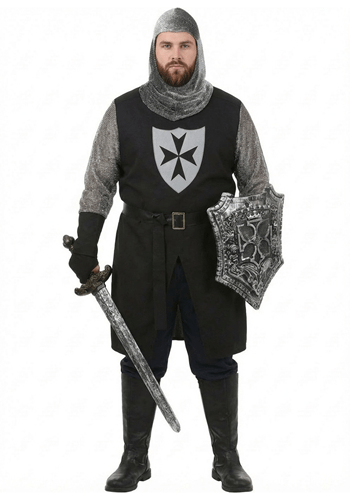 Plus Size Black Knight Costume for Men