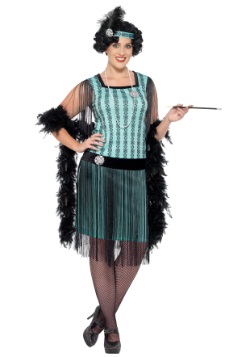 Women's Plus Size 1920s Mint Coco Flapper Costume