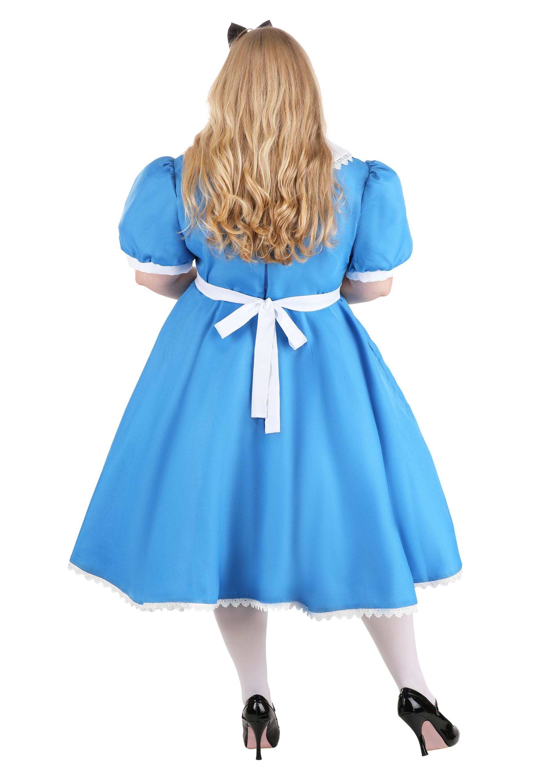 Womens Plus Size Storybook Alice In Wonderland Costume- Complete