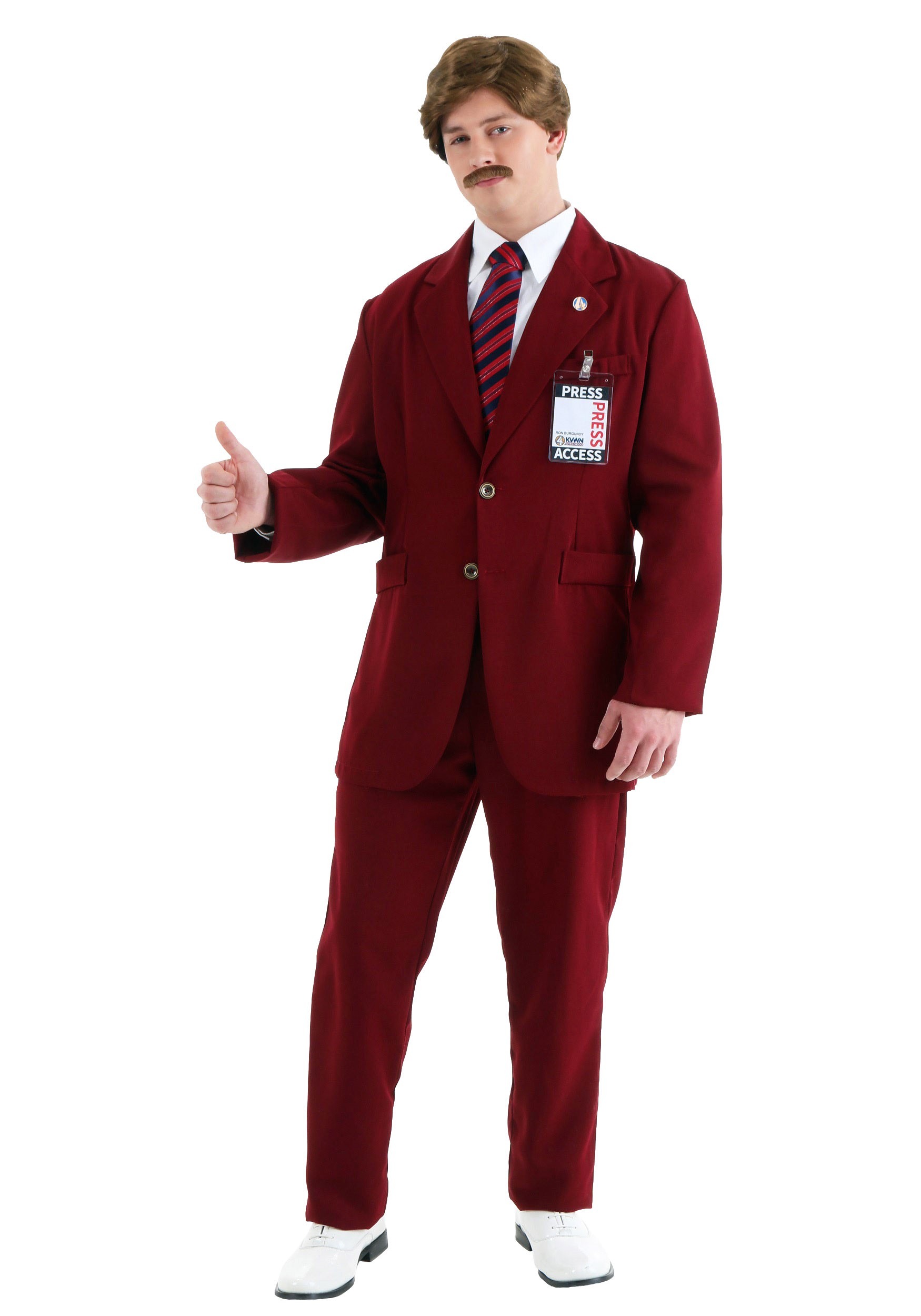 Photos - Fancy Dress Deluxe FUN Costumes  Ron Burgundy Costume Suit Red 