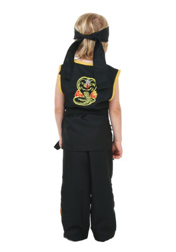 Official Cobra Kai Costume For Toddlers - Black Gi With Yellow Trim & Belt, Size XS (3T-4T)