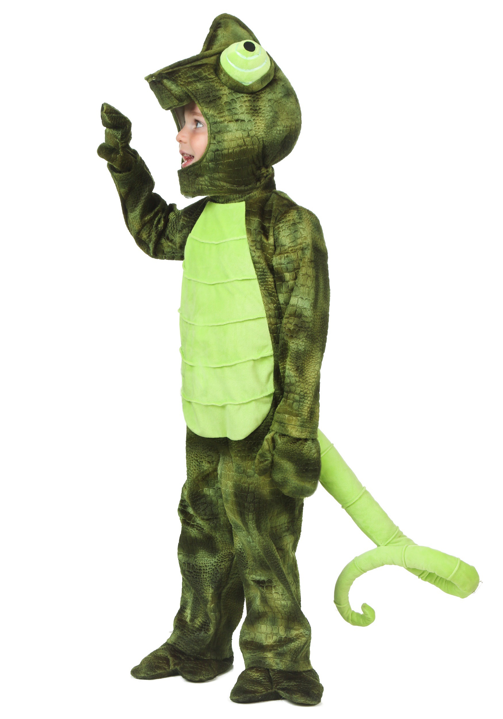 E1 Boys Girls Green Chameleon Lizard Reptile Animal Book Week Costume 