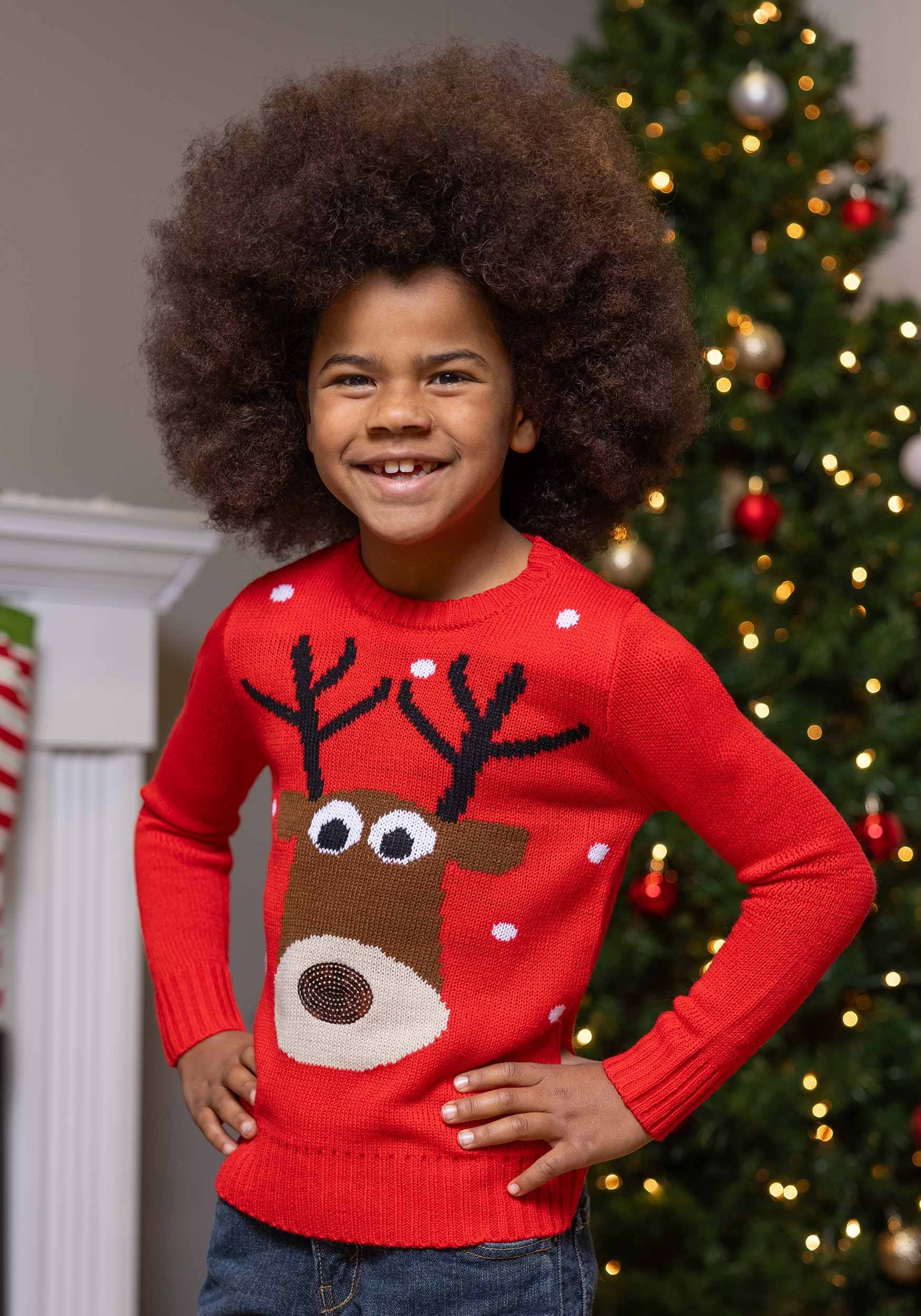 Suéter de Navidad feo de reno de reno de niño Multicolor Colombia