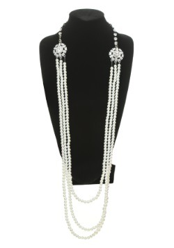 Pearl and Rhinestone Flapper Necklace