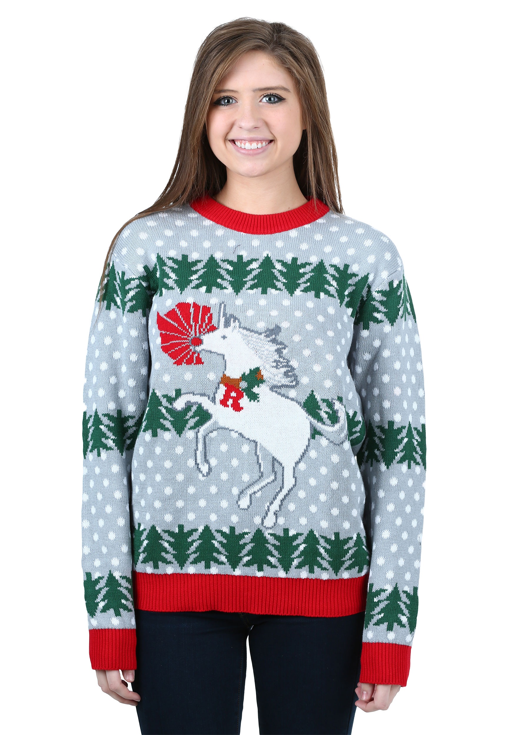 girls unicorn christmas sweater