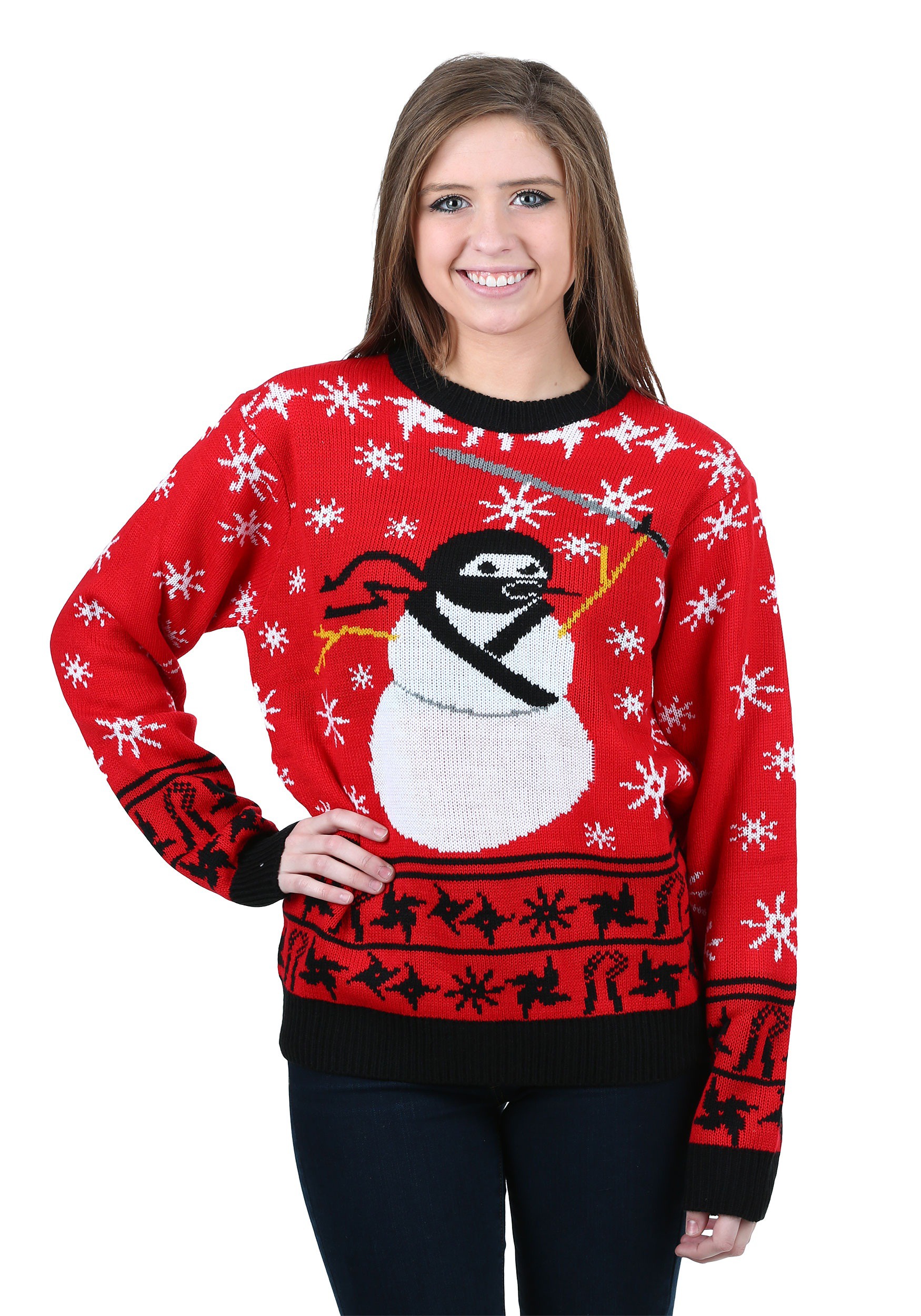 Ninja Snowman Ugly Christmas Sweater