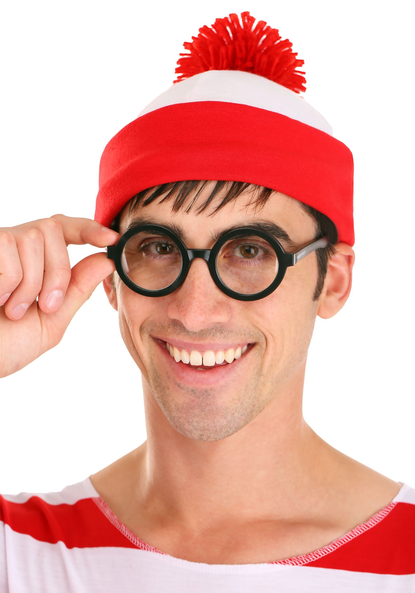 Where's Waldo Shirt Hat Glasses Adult Costume Kit Small/Medium NEW SEALED