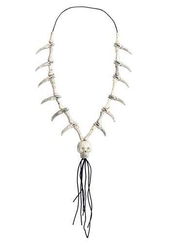Faux Ivory Necklace W/ Skull Pendant for Adults
