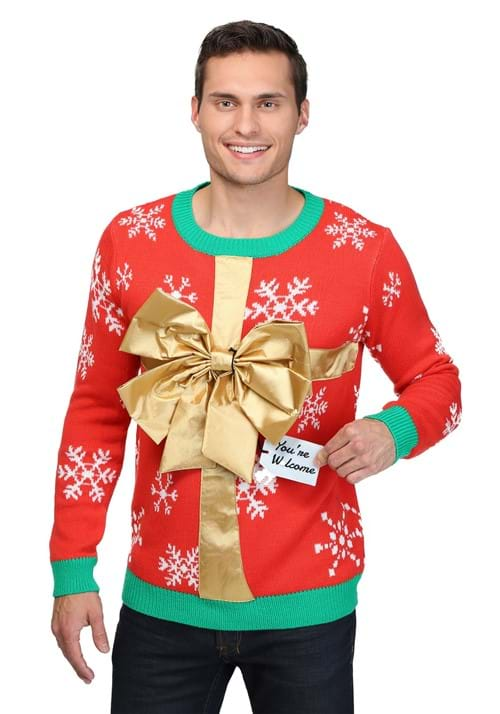 Christmas Present Ugly Christmas Adult Sweater | Christmas Ugly Sweaters