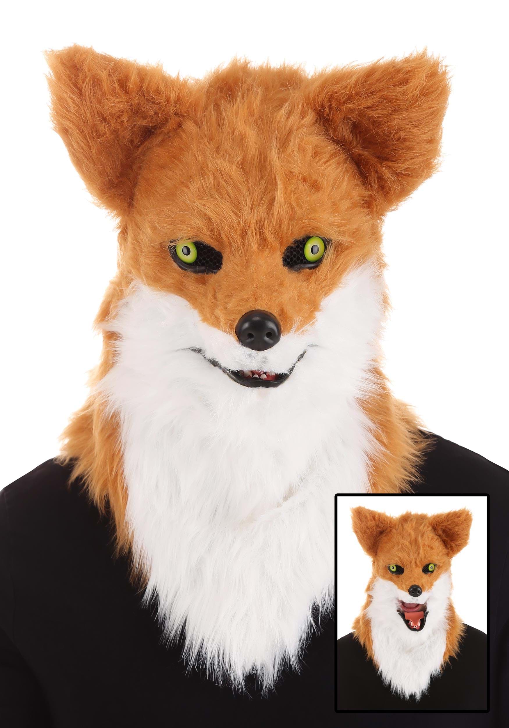 Elope Fox Costume Mouth Mover Mask, Orange/White, OS