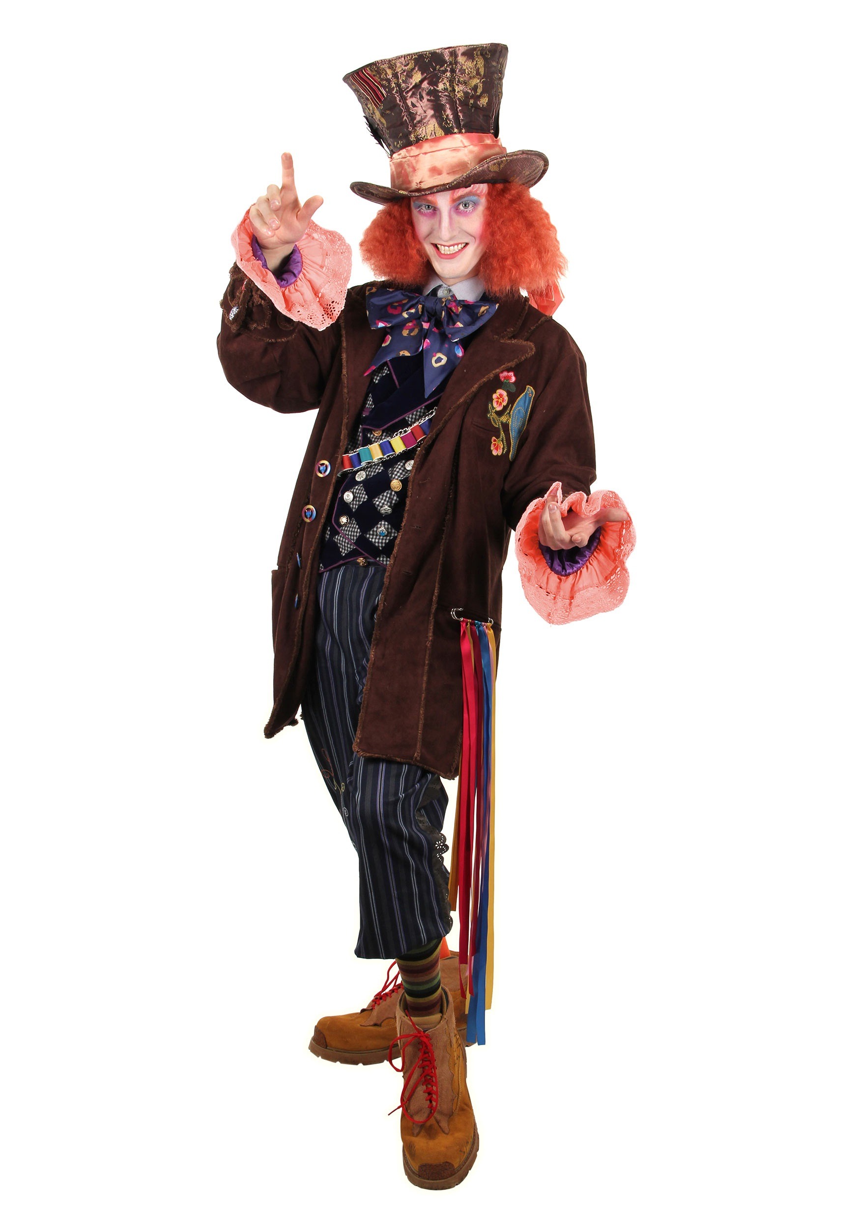 Mad Hatter Costume Adult Alice in Wonderland Halloween Fancy Dress 
