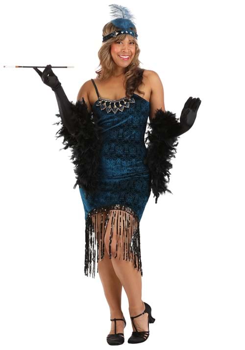 Adult Blue Downtown Doll Costume | Adult Flapper Costumes