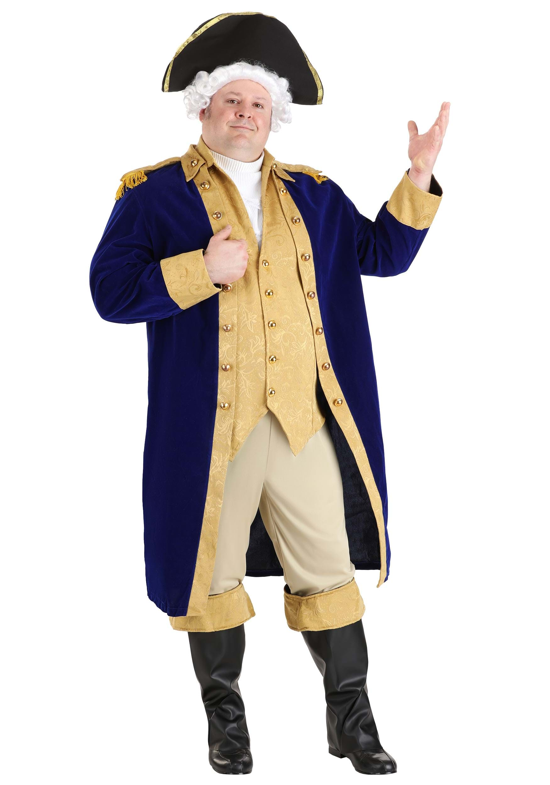 Disfraz de talla grande George Washington Multicolor