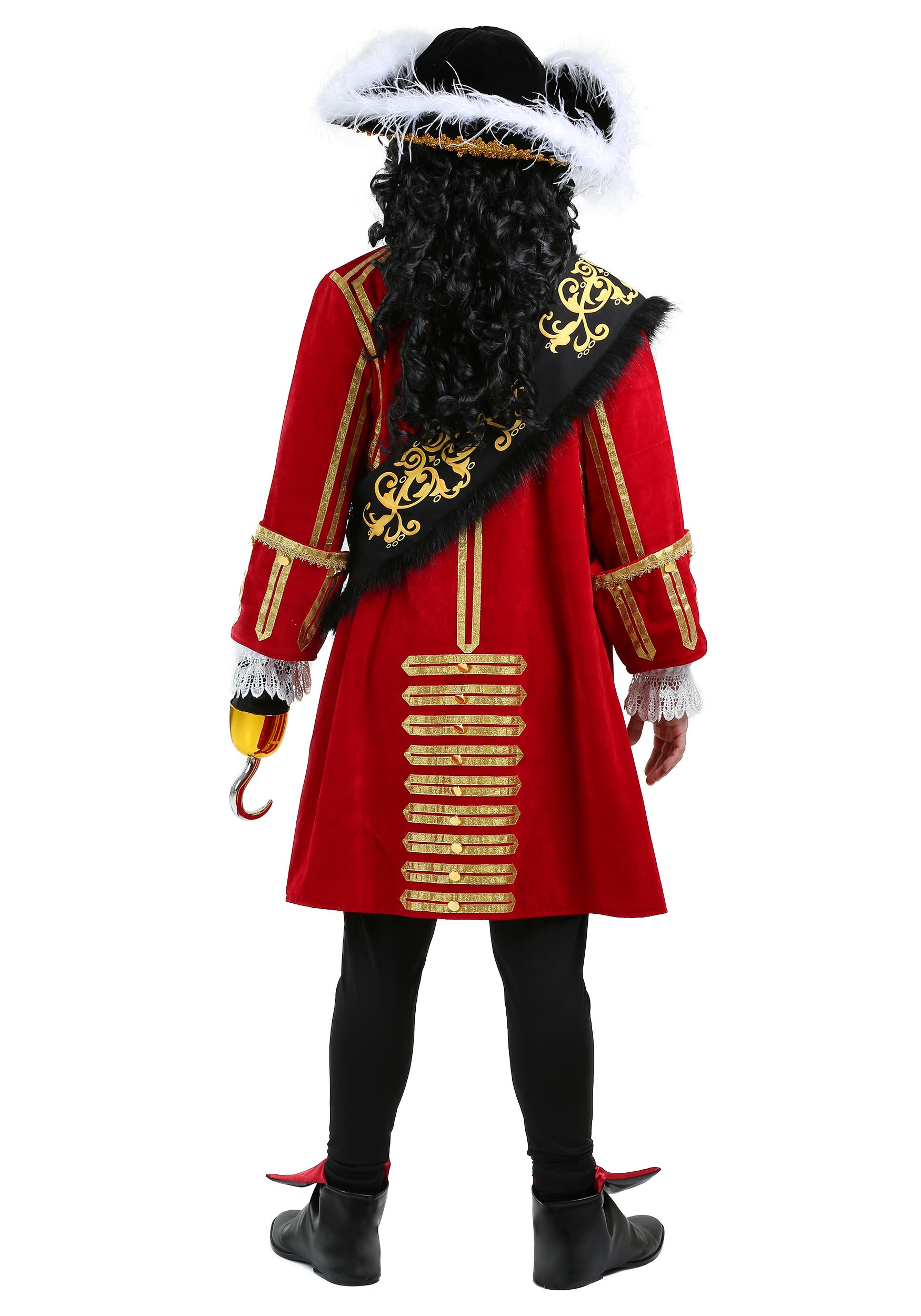 Adult Mens Captain Hook Style Pirate Costume JACKET AND HAT ONLY.