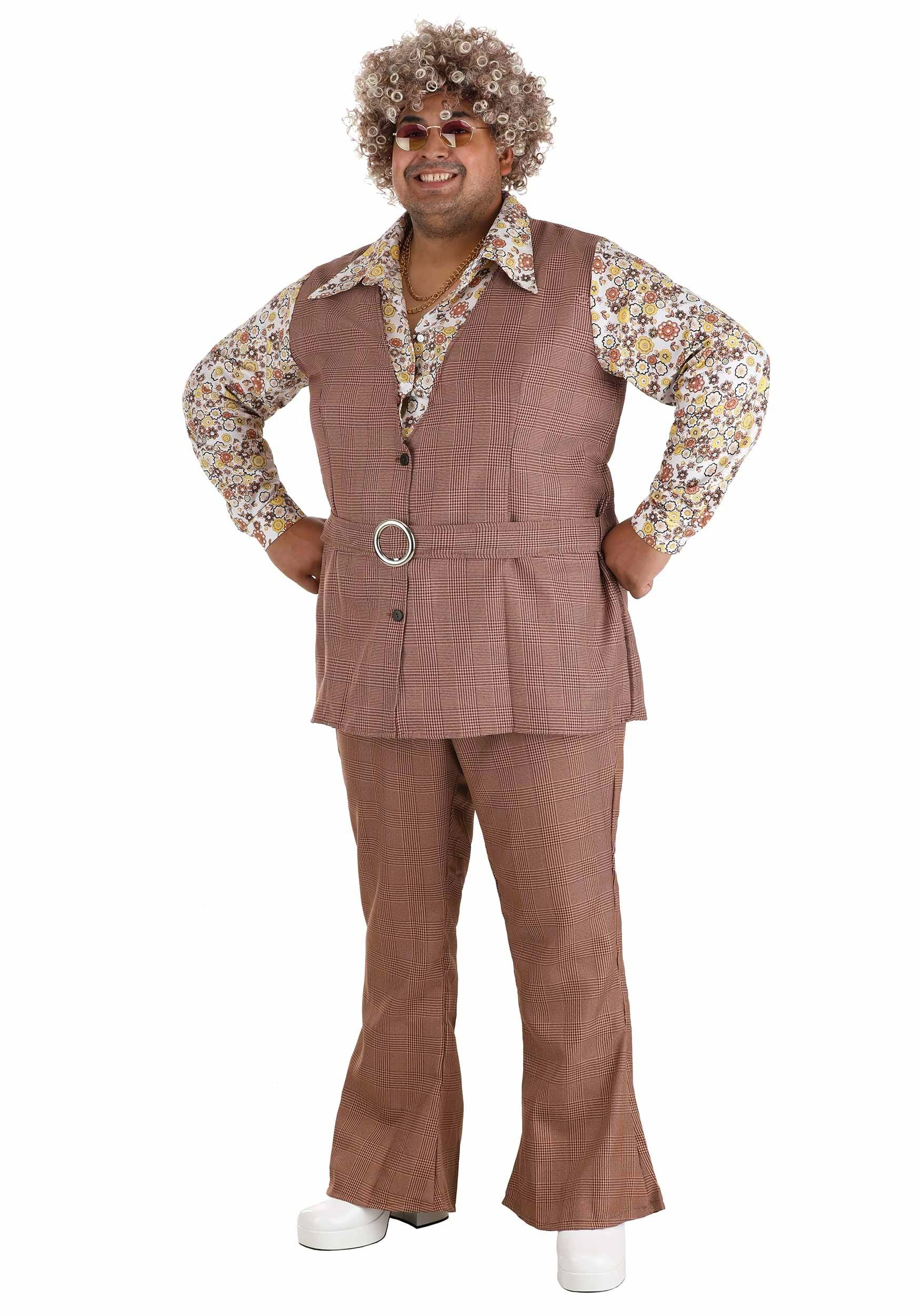 Plus Size Mens 70s Vest Costume