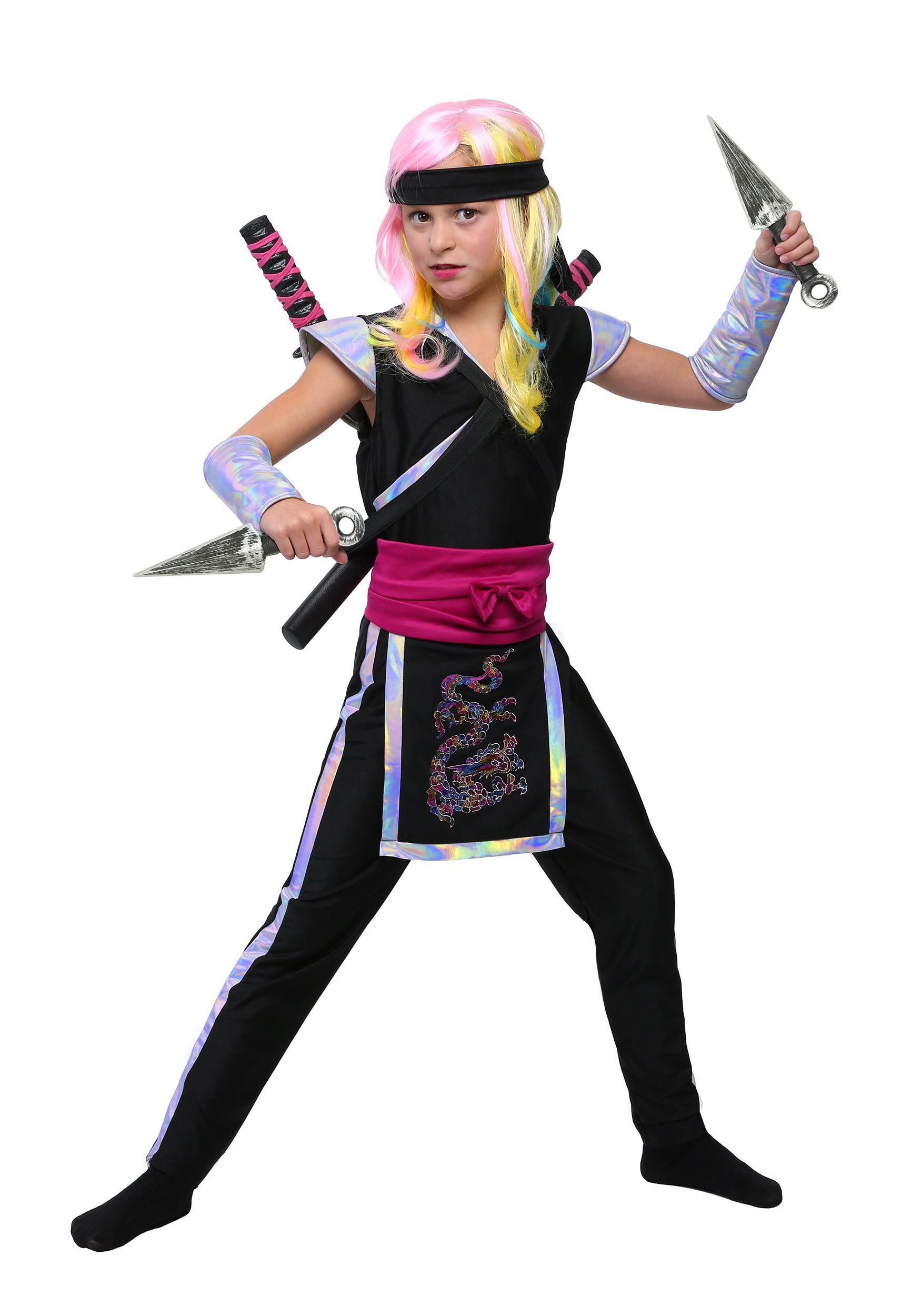 Rainbow Ninja Costume For Girls